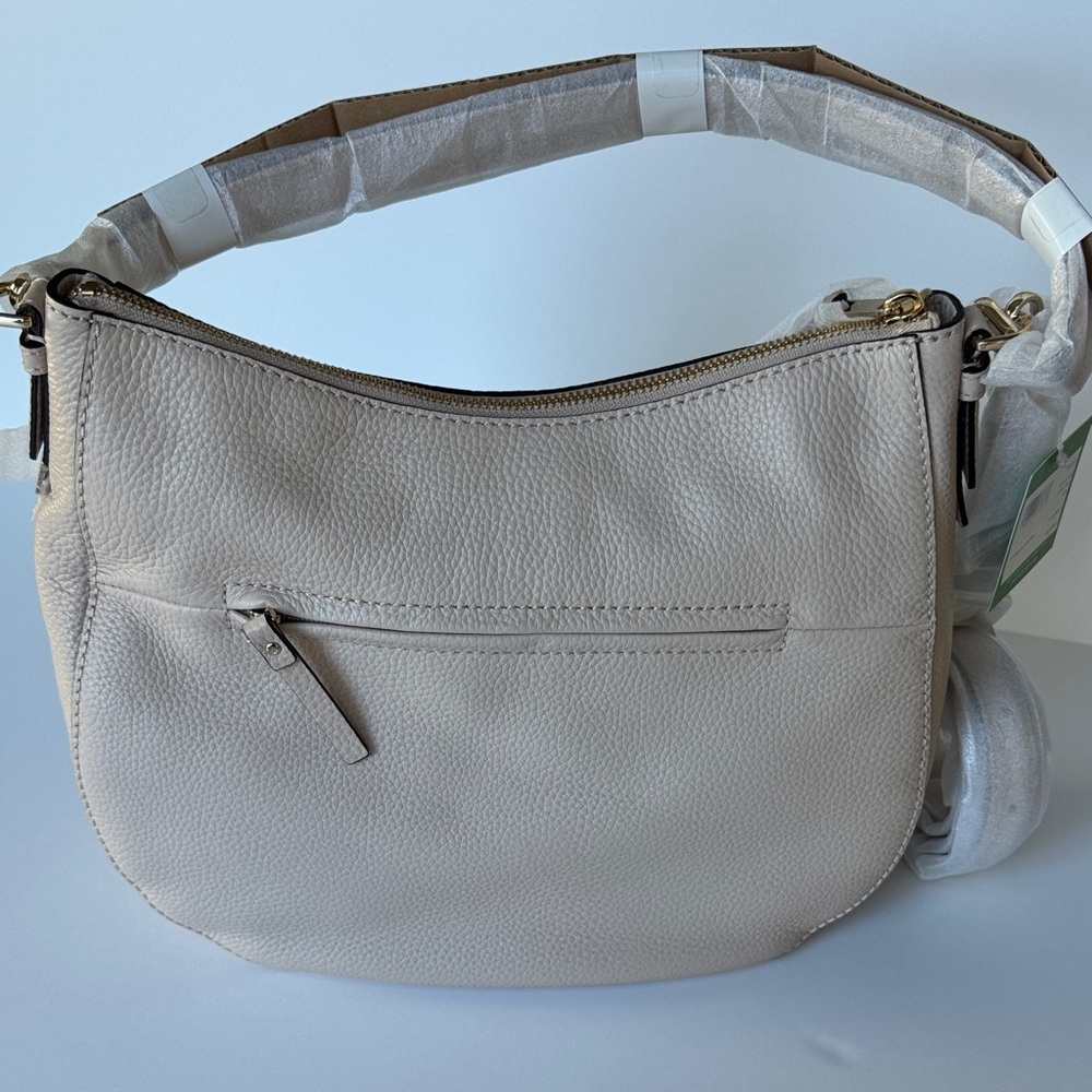 Kate Spade Jackson Street Mylie Hobo Crossbody Bag Cream Pebbled Leather - Picture 7 of 16